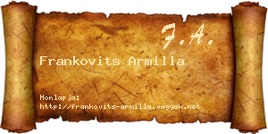 Frankovits Armilla névjegykártya